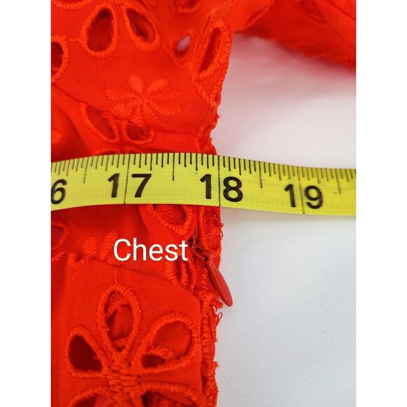 J.Crew Bell-sleeve Shift in Brilliant Sunset Embroidered Eyelet Dress 2 - Picture 11 of 15